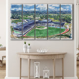 Howard J. Lamade Stadium WaterColor 5 Panels B Mixed Canvas Prints, Extra Large, Pennsylvania Baseball Watercolor