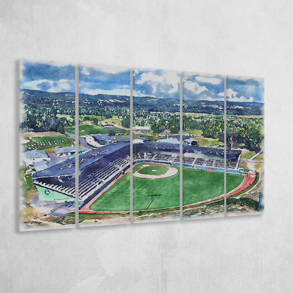 Howard J. Lamade Stadium WaterColor 5 Panels B Mixed Canvas Prints, Extra Large, Pennsylvania Baseball Watercolor