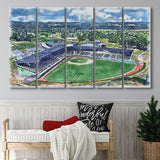 Howard J. Lamade Stadium WaterColor 5 Panels B Mixed Canvas Prints, Extra Large, Pennsylvania Baseball Watercolor