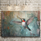 Hummingbird Flying Oil Painting Art, Canvas Print Wall Art Home Decor, Painting Canvas Art Print