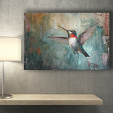 Hummingbird Flying Oil Painting Art, Canvas Print Wall Art Home Decor, Painting Canvas Art Print