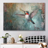 Hummingbird Flying Oil Painting Art, Canvas Print Wall Art Home Decor, Painting Canvas Art Print