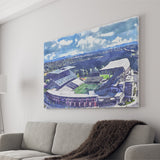 Husky Stadium WaterColor Canvas Prints, Seattle Washington Watercolor, Stadium Art Gifts
