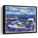 Husky Stadium WaterColor Framed Canvas Prints, Seattle Washington Watercolor, Stadium Art Gifts, Floating Frame