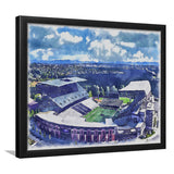 Husky Stadium WaterColor Framed Art Prints, Seattle Washington Watercolor, Stadium Art Gifts