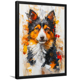 Icelandic Sheepdog Dog Portrait Painting, Framed Art Prints Wall Art Decor, Framed Picture Print