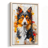 Icelandic Sheepdog Dog Portrait Painting, Framed Canvas Prints Wall Art Decor, Floating Frame