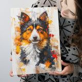 Icelandic Sheepdog Dog Portrait Painting, Canvas Prints Wall Art Decor, Painting Canvas