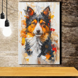 Icelandic Sheepdog Dog Portrait Painting, Canvas Prints Wall Art Decor, Painting Canvas