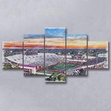 Indiana Memorial Stadium WaterColor 5 Panels Mix Canvas Prints, Bloomington Indiana Watercolor, Large Stadium Canvas