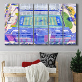 InfoCision Stadium, Summa Field WaterColor 5 Panels B Mixed Canvas Prints, Extra Large, Akron Ohio Watercolor