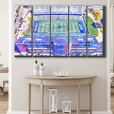 InfoCision Stadium, Summa Field WaterColor 5 Panels B Mixed Canvas Prints, Extra Large, Akron Ohio Watercolor
