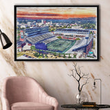 InfoCision Stadium – Summa Field WaterColor Framed Canvas Prints, Akron Ohio Watercolor, Stadium Art Gifts, Floating Frame
