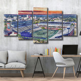 InfoCision Stadium – Summa Field WaterColor 5 Panels Mix Canvas Prints, Akron Ohio Watercolor, Large Stadium Canvas
