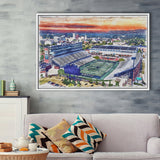 InfoCision Stadium – Summa Field WaterColor Framed Canvas Prints, Akron Ohio Watercolor, Stadium Art Gifts, Floating Frame