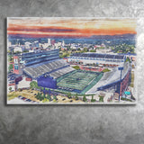 InfoCision Stadium – Summa Field WaterColor Canvas Prints, Akron Ohio Watercolor, Stadium Art Gifts