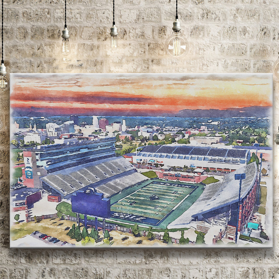 InfoCision Stadium – Summa Field WaterColor Canvas Prints, Akron Ohio Watercolor, Stadium Art Gifts