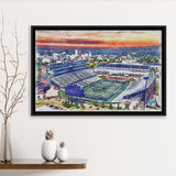 InfoCision Stadium – Summa Field WaterColor Framed Canvas Prints, Akron Ohio Watercolor, Stadium Art Gifts, Floating Frame
