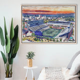 InfoCision Stadium – Summa Field WaterColor Framed Canvas Prints, Akron Ohio Watercolor, Stadium Art Gifts, Floating Frame