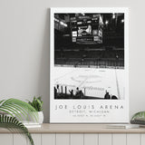 Joe Louis Arena Detroit Red Wings, Stadium Print For Ice Hockey Lovers, Black And White, Canvas Print Wall Art