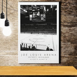 Joe Louis Arena Detroit Red Wings, Stadium Print For Ice Hockey Lovers, Black And White, Canvas Print Wall Art