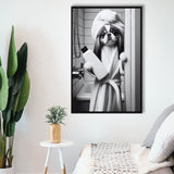 Japanese Chin Framed Canvas Prints Wall Art, Bathroom Framed Art Print, Japanese Chin Photo