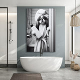 Japanese Chin Canvas Prints Wall Art, Bathroom Art Print, Japanese Chin Photo