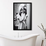 Japanese Chin Framed Canvas Prints Wall Art, Bathroom Framed Art Print, Japanese Chin Photo
