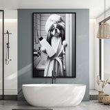 Japanese Chin Framed Canvas Prints Wall Art, Bathroom Framed Art Print, Japanese Chin Photo