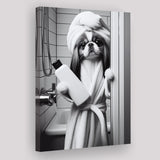 Japanese Chin Canvas Prints Wall Art, Bathroom Art Print, Japanese Chin Photo