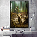 Jesus And Lost Lamb Art Christian Home Decor,Framed Art Prints Wall Decor, Picture Framed
