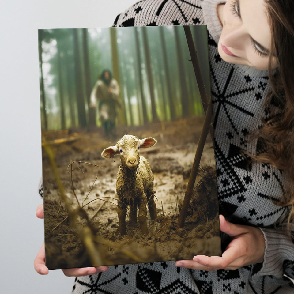 Jesus And Lost Lamb Canvas Art Christian Home Decor, Canvas Painting, Canvas Print Wall Art Decor