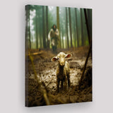 Jesus And Lost Lamb Canvas Art Christian Home Decor, Canvas Painting, Canvas Print Wall Art Decor