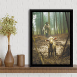 Jesus And Lost Lamb Canvas Art Christian Home Decor,Framed Canvas Prints Wall Art Decor, Floating Frame