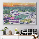 Jim Wacker Field at Bobcat Stadium WaterColor Canvas Prints, San Marcos Texas Watercolor, Stadium Art Gifts