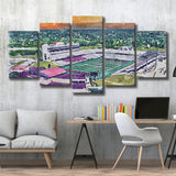 Jim Wacker Field at Bobcat Stadium WaterColor 5 Panels Mix Canvas Prints, San Marcos Texas Watercolor, Large Stadium Canvas