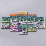 Jim Wacker Field at Bobcat Stadium WaterColor 5 Panels Mix Canvas Prints, San Marcos Texas Watercolor, Large Stadium Canvas
