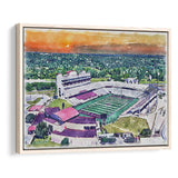 Jim Wacker Field at Bobcat Stadium WaterColor Framed Canvas Prints, Stadium Art Gifts, Floating Frame