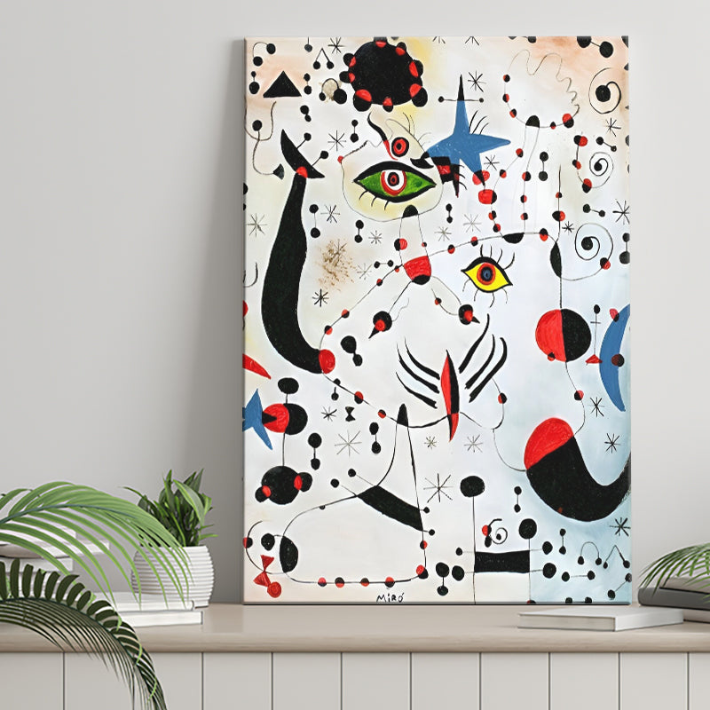Ciphers And Constellations,In Love With A Woman By Joan Miro, Canvas Painting, Canvas Print Wall Art Decor