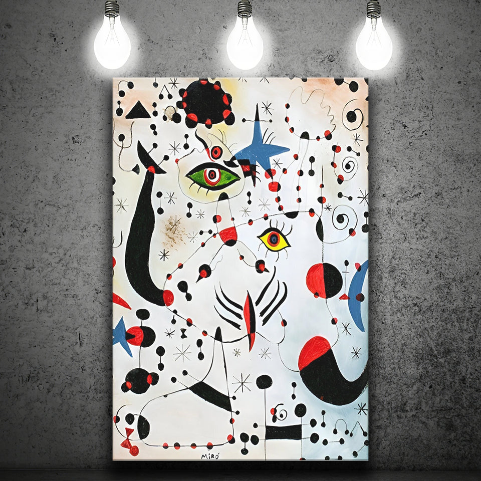 Ciphers And Constellations,In Love With A Woman By Joan Miro, Canvas Painting, Canvas Print Wall Art Decor