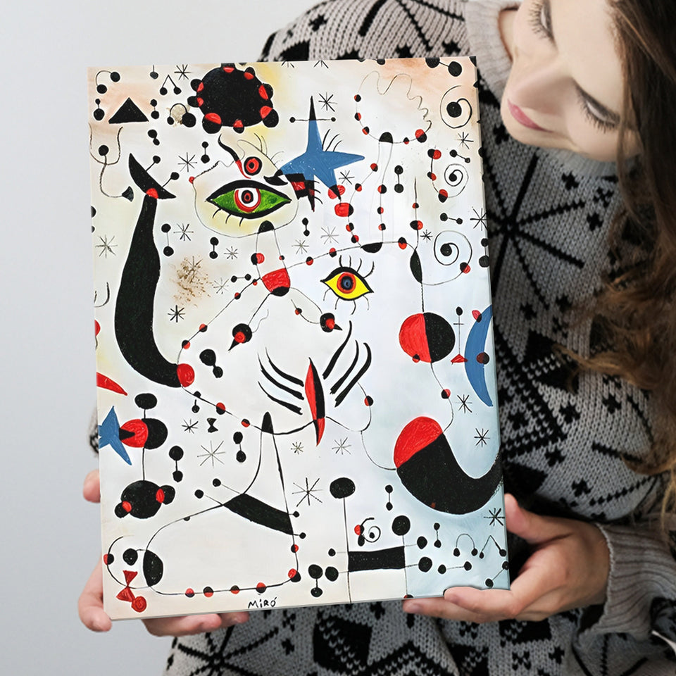 Ciphers And Constellations,In Love With A Woman By Joan Miro, Canvas Painting, Canvas Print Wall Art Decor