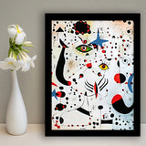 Ciphers And Constellations,In Love With A Woman By Joan Miro,Framed Art Prints Wall Decor, Picture Framed
