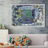 Joe Aillet Stadium WaterColor Framed Canvas Prints, Ruston Louisiana Watercolor, Stadium Art Gifts, Floating Frame