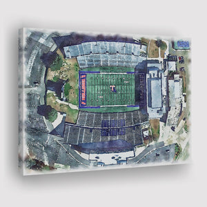Joe Aillet Stadium WaterColor Canvas Prints, Ruston Louisiana Watercolor, Stadium Art Gifts
