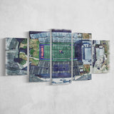 Joe Aillet Stadium WaterColor 5 Panels Mix Canvas Prints, Ruston Louisiana Watercolor, Large Stadium Canvas