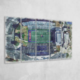Joe Aillet Stadium WaterColor 5 Panels B Mixed Canvas Prints, Extra Large, Ruston Louisiana Watercolor