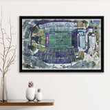Joe Aillet Stadium WaterColor Framed Canvas Prints, Ruston Louisiana Watercolor, Stadium Art Gifts, Floating Frame