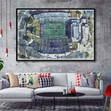 Joe Aillet Stadium WaterColor Framed Canvas Prints, Ruston Louisiana Watercolor, Stadium Art Gifts, Floating Frame