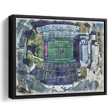 Joe Aillet Stadium WaterColor Framed Canvas Prints, Ruston Louisiana Watercolor, Stadium Art Gifts, Floating Frame