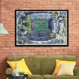 Joe Aillet Stadium WaterColor Framed Art Prints, Ruston Louisiana Watercolor, Stadium Art Gifts